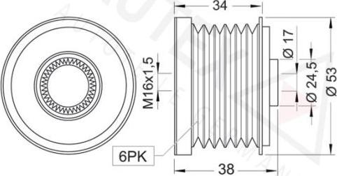 Autex 654185 - Piedziņas skriemelis, Ģenerators autospares.lv