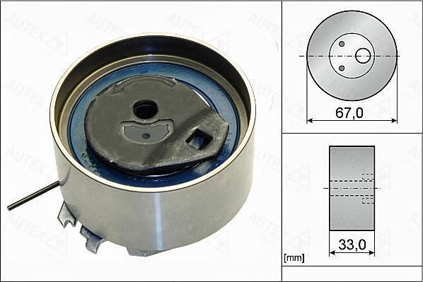 Autex 654854 - Spriegotājrullītis, Gāzu sadales mehānisma piedziņas siksna www.autospares.lv