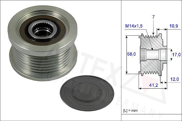 Autex 654817 - Шкив генератора, муфта www.autospares.lv