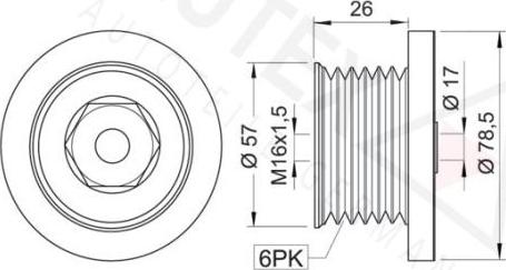 Autex 654318 - Шкив генератора, муфта www.autospares.lv