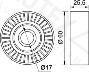 Autex 651064 - Ролик, поликлиновый ремень www.autospares.lv