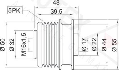 Autex 622050 - Шкив генератора, муфта www.autospares.lv