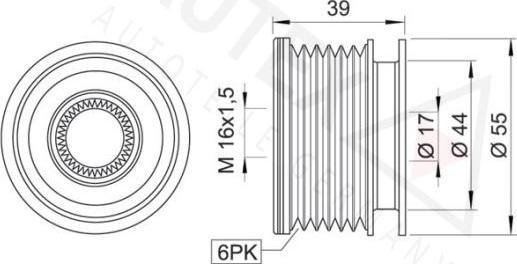 Autex 622071 - Pulley, alternator, freewheel clutch www.autospares.lv