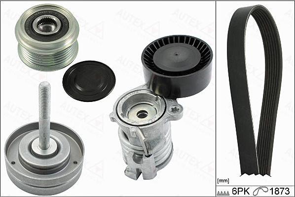 Autex 702905 - Поликлиновый ременный комплект www.autospares.lv