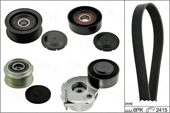 Autex 702893 - Поликлиновый ременный комплект www.autospares.lv