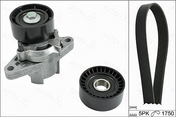 Autex 702892 - Поликлиновый ременный комплект www.autospares.lv