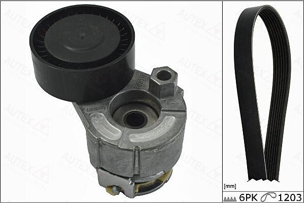 Autex 702850 - Поликлиновый ременный комплект www.autospares.lv