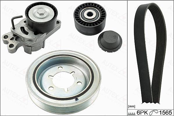 Autex 702864 - Поликлиновый ременный комплект www.autospares.lv