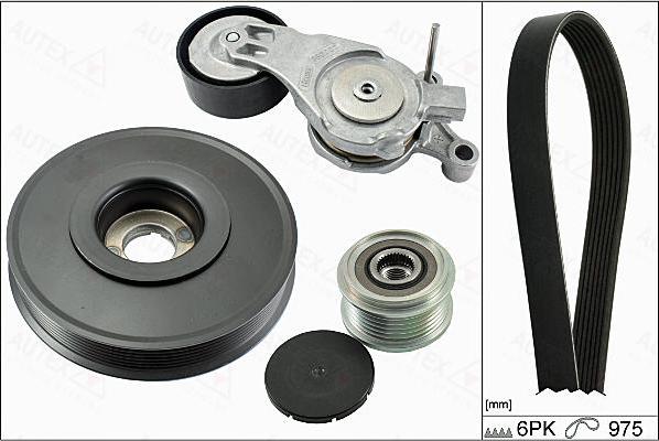 Autex 702865 - Поликлиновый ременный комплект www.autospares.lv