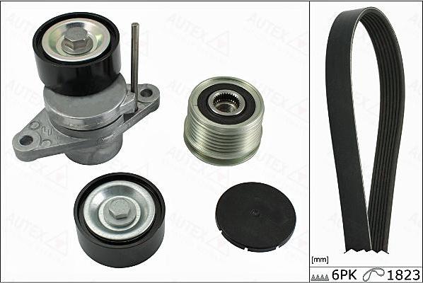 Autex 702861 - Поликлиновый ременный комплект www.autospares.lv