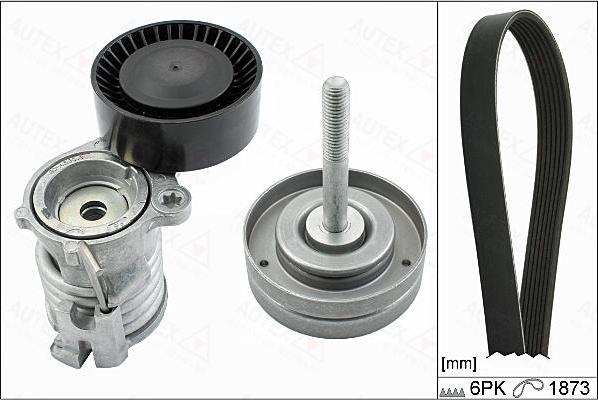 Autex 702887 - Поликлиновый ременный комплект www.autospares.lv