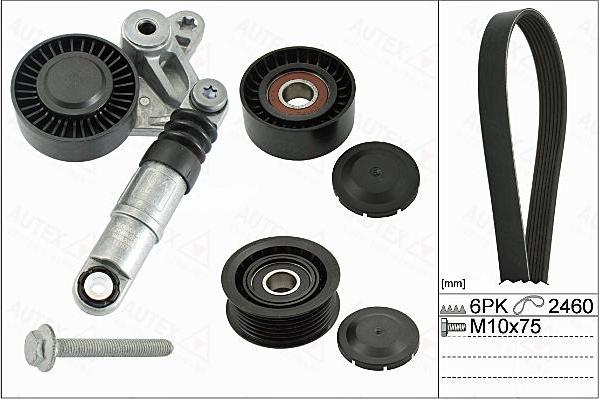 Autex 702879 - Поликлиновый ременный комплект www.autospares.lv