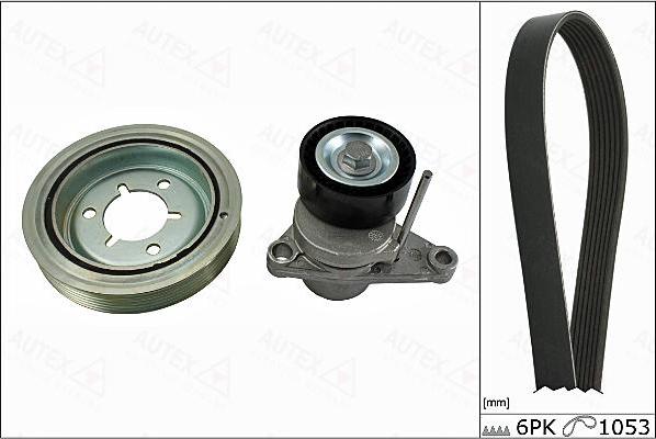 Autex 702874 - Поликлиновый ременный комплект www.autospares.lv