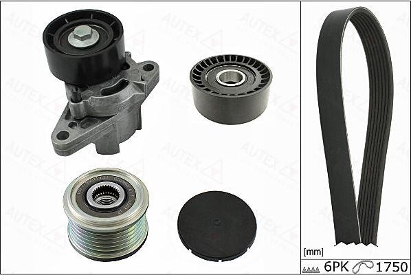 Autex 702872 - Поликлиновый ременный комплект www.autospares.lv