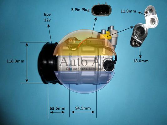 Auto Air Gloucester 14-9725P - Kompresors, Gaisa kond. sistēma autospares.lv