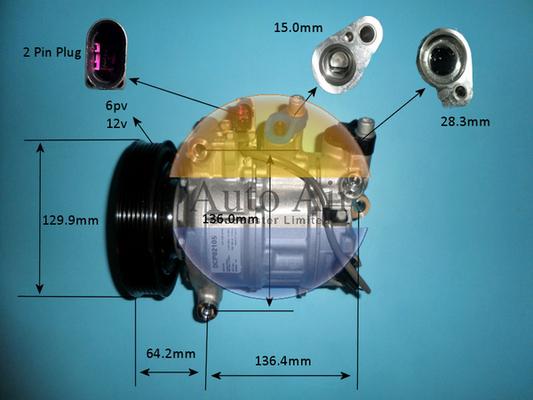 Auto Air Gloucester 14-1257P - Compressor, air conditioning www.autospares.lv