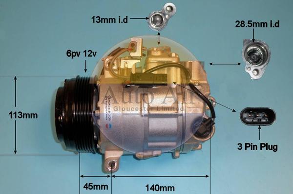 Auto Air Gloucester 14-1280P - Compressor, air conditioning www.autospares.lv