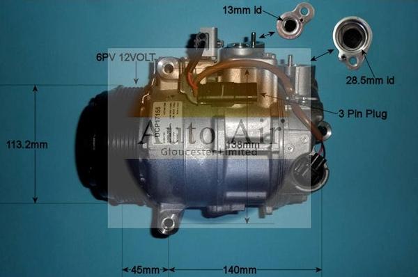 Auto Air Gloucester 14-1280 - Compressor, air conditioning www.autospares.lv