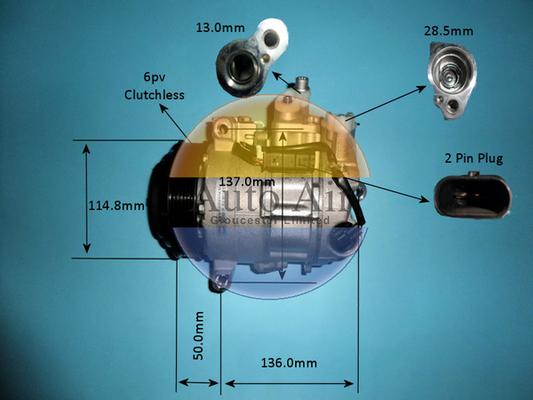 Auto Air Gloucester 14-1767P - Compressor, air conditioning www.autospares.lv