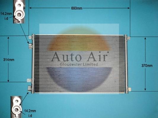 Auto Air Gloucester 16-1043A - Condenser, air conditioning www.autospares.lv