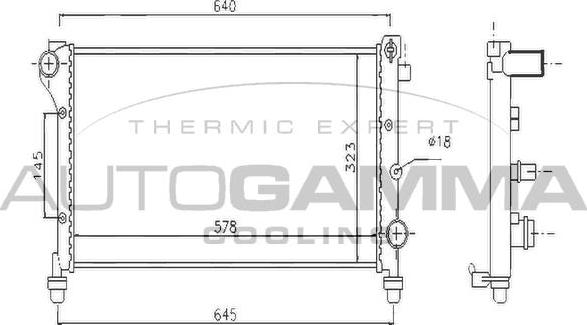 Autogamma 104637 - Radiators, Motora dzesēšanas sistēma www.autospares.lv