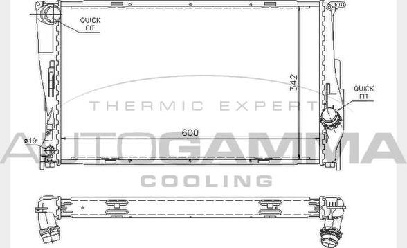 Autogamma 104626 - Radiators, Motora dzesēšanas sistēma www.autospares.lv