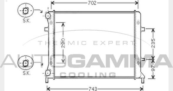 Autogamma 104749 - Radiators, Motora dzesēšanas sistēma www.autospares.lv