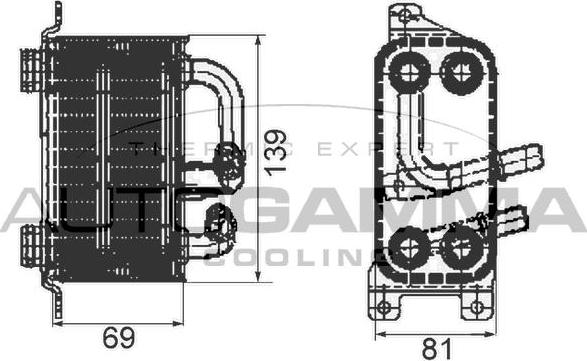 Autogamma 105762 - Eļļas radiators, Motoreļļa www.autospares.lv