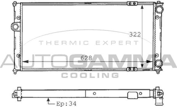 Autogamma 100952 - Radiators, Motora dzesēšanas sistēma www.autospares.lv