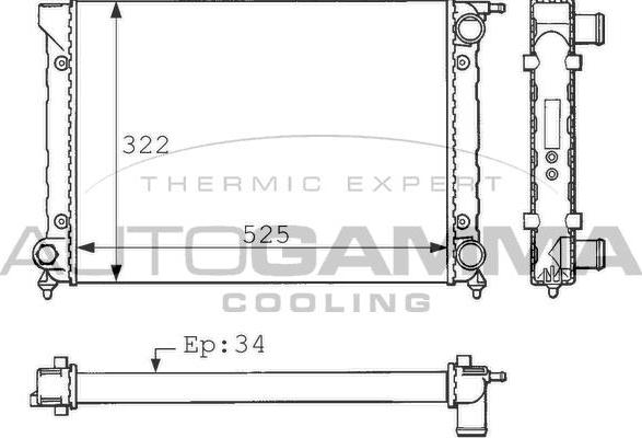 Autogamma 100960 - Radiators, Motora dzesēšanas sistēma autospares.lv