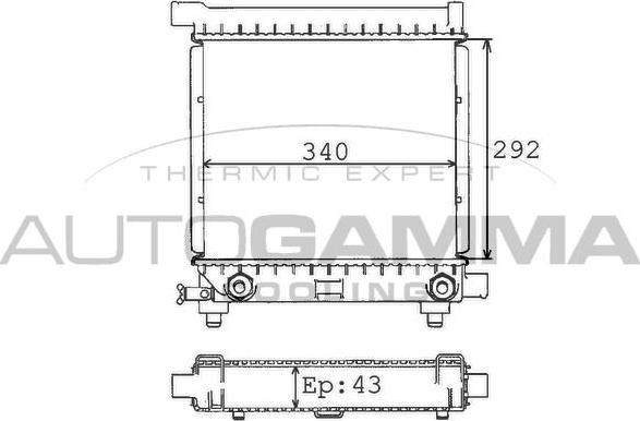 Autogamma 100513 - Радиатор, охлаждение двигателя www.autospares.lv