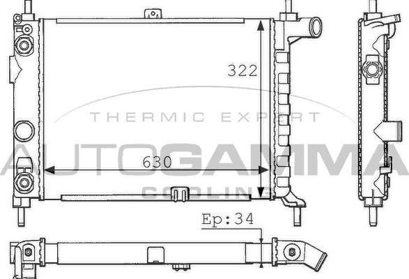 Autogamma 100690 - Radiators, Motora dzesēšanas sistēma www.autospares.lv