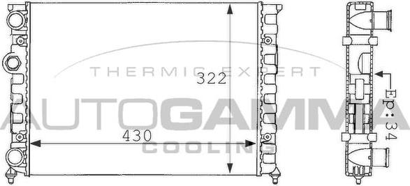 Autogamma 101055 - Radiators, Motora dzesēšanas sistēma www.autospares.lv