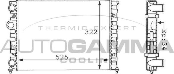 Autogamma 101056 - Radiators, Motora dzesēšanas sistēma www.autospares.lv