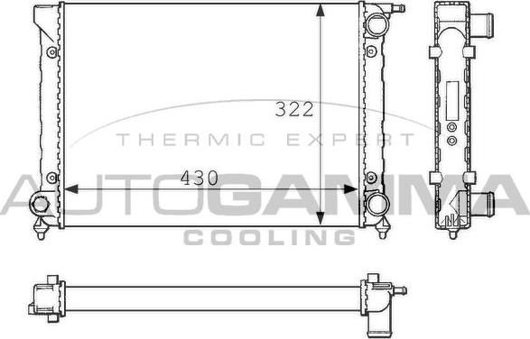 Autogamma 101051 - Radiators, Motora dzesēšanas sistēma www.autospares.lv