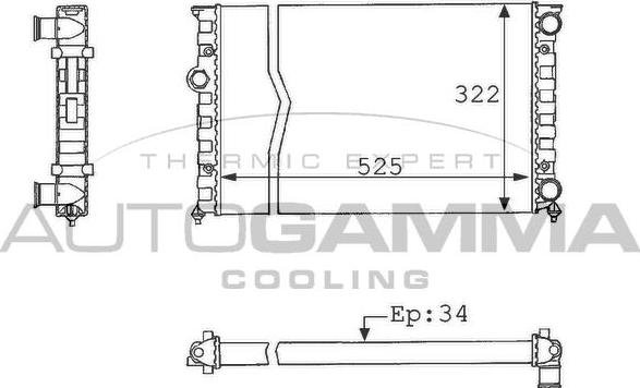 Autogamma 101058 - Radiators, Motora dzesēšanas sistēma autospares.lv