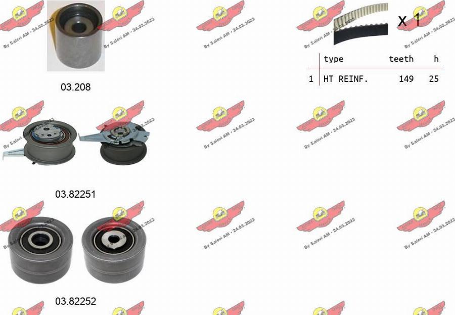 Autokit 04.5487 - Комплект зубчатого ремня ГРМ www.autospares.lv