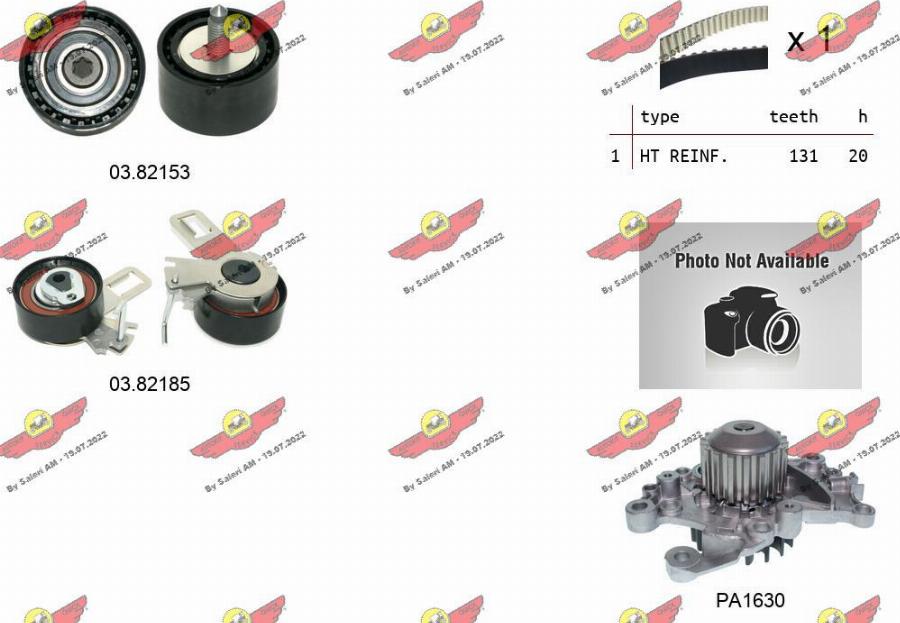 Autokit 04.5476PA - Водяной насос + комплект зубчатого ремня ГРМ www.autospares.lv