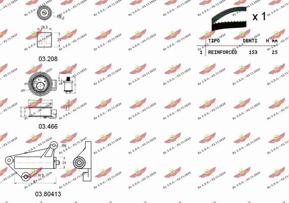 Autokit 04.5099C - Комплект зубчатого ремня ГРМ www.autospares.lv