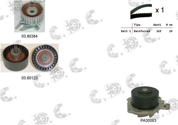 Autokit 04.5096PA - Водяной насос + комплект зубчатого ремня ГРМ www.autospares.lv