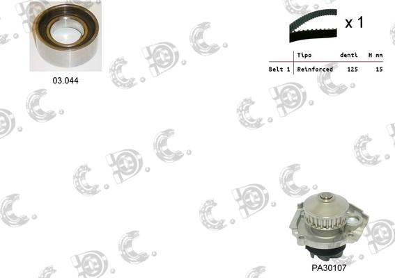 Autokit 04.5045PA - Водяной насос + комплект зубчатого ремня ГРМ www.autospares.lv