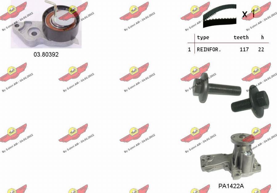 Autokit 04.5058PA2 - Ūdenssūknis + Zobsiksnas komplekts www.autospares.lv