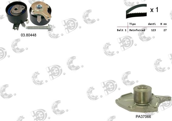 Autokit 04.5052PA2 - Ūdenssūknis + Zobsiksnas komplekts www.autospares.lv