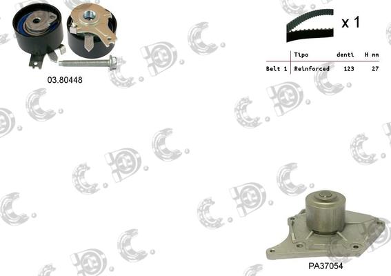 Autokit 04.5052PA - Водяной насос + комплект зубчатого ремня ГРМ www.autospares.lv