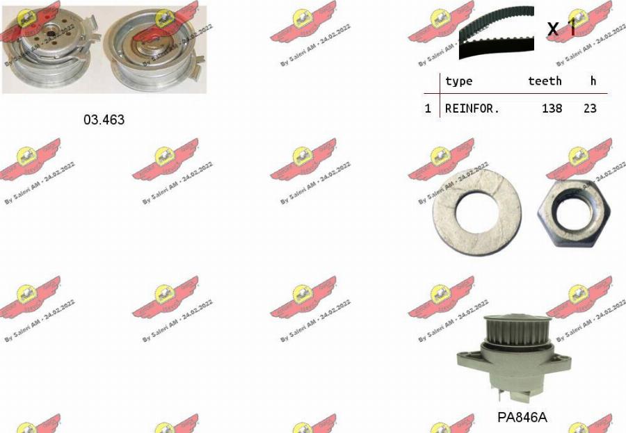 Autokit 04.5011PA2 - Водяной насос + комплект зубчатого ремня ГРМ www.autospares.lv