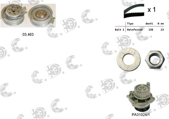 Autokit 04.5011PA - Водяной насос + комплект зубчатого ремня ГРМ www.autospares.lv