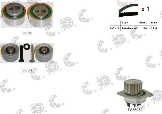 Autokit 04.5087PA - Ūdenssūknis + Zobsiksnas komplekts autospares.lv