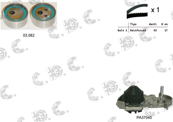 Autokit 04.5029PA - Водяной насос + комплект зубчатого ремня ГРМ www.autospares.lv