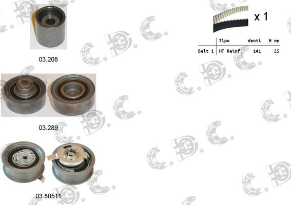 Autokit 04.5147 - Комплект зубчатого ремня ГРМ www.autospares.lv