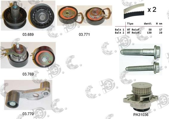 Autokit 04.5108PA - Water Pump & Timing Belt Set www.autospares.lv